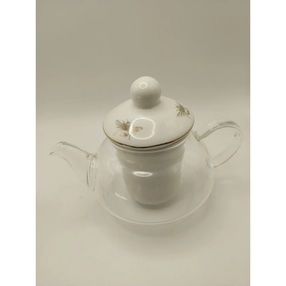 Grace Teaware Queen Bee Tea for One Teapot with Diffuser Teacup Porcelain NEW EX